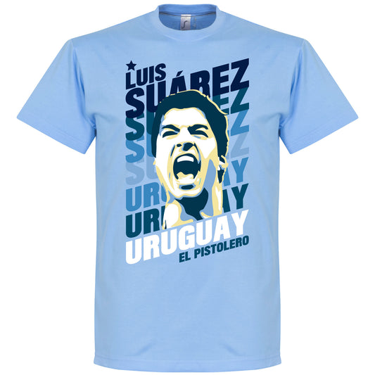 Luis Suarez Uruguay Portrait T-shirt - Sky