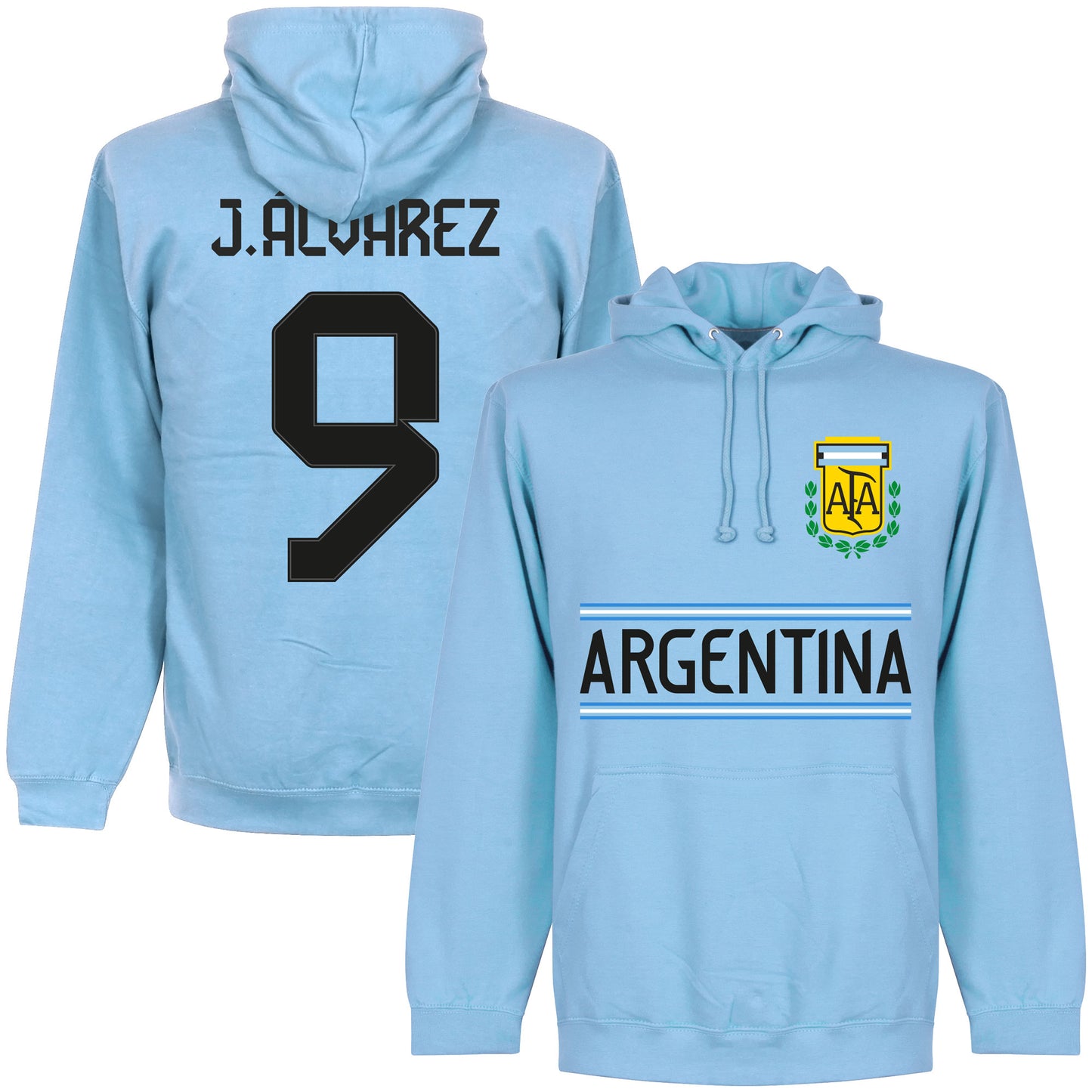 Argentina J.Álvarez 9 Team KIDS Hoodie - Sky Blue