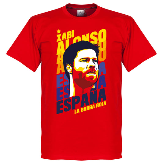 Xabi Alonso Portrait T-shirt - Red
