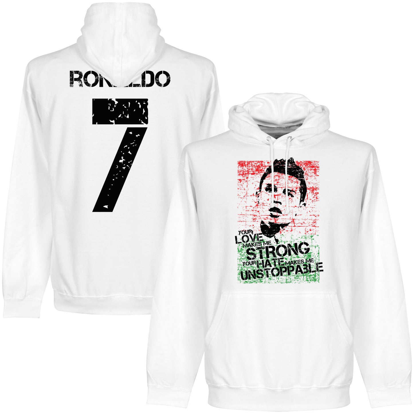 Ronaldo No.7 Graphic Hoodie - White
