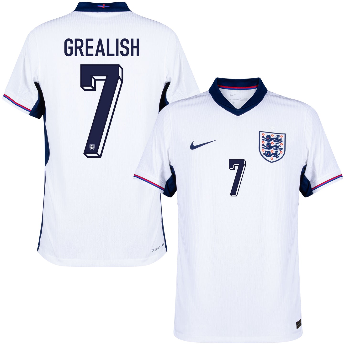Nike England Dri-Fit ADV Match Home Grealish 7 Shirt 2024-2025 (Official Printing)
