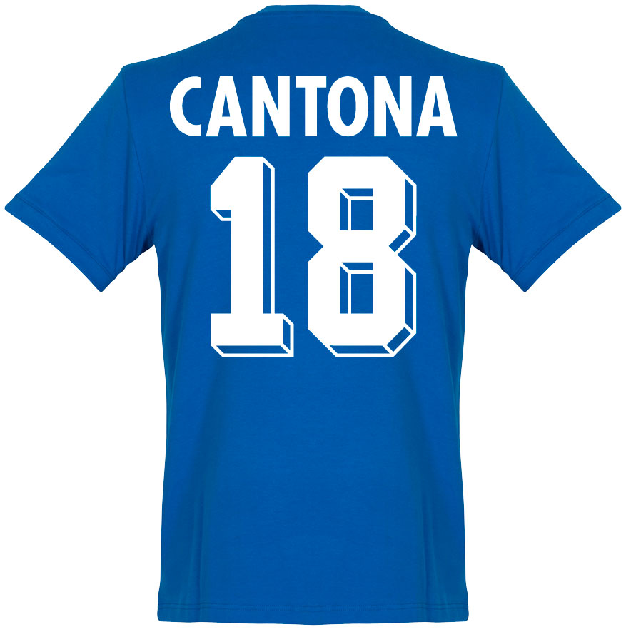 Copa France Cantona 18 Retro Shirt Olympics 1968 (Retro Flock Printing)