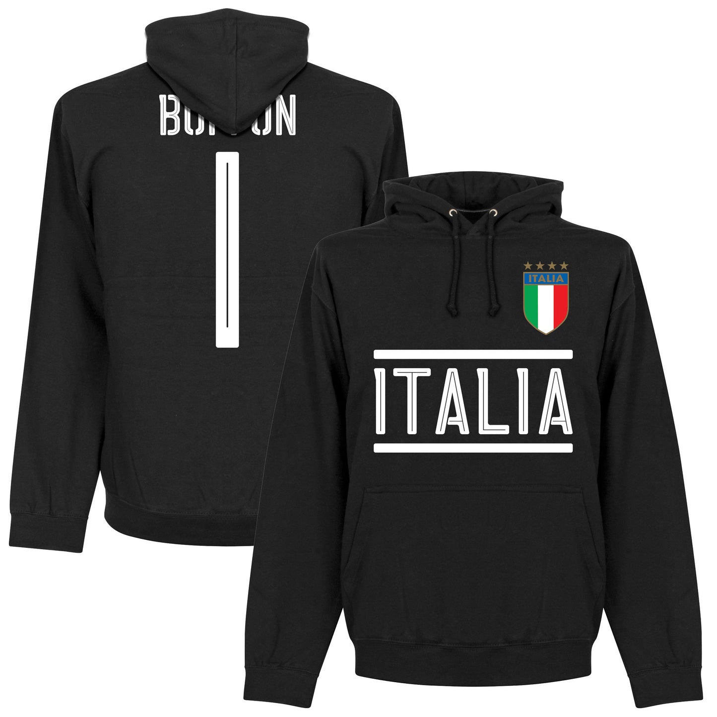 Italy Buffon 1 Team Hoodie - Black