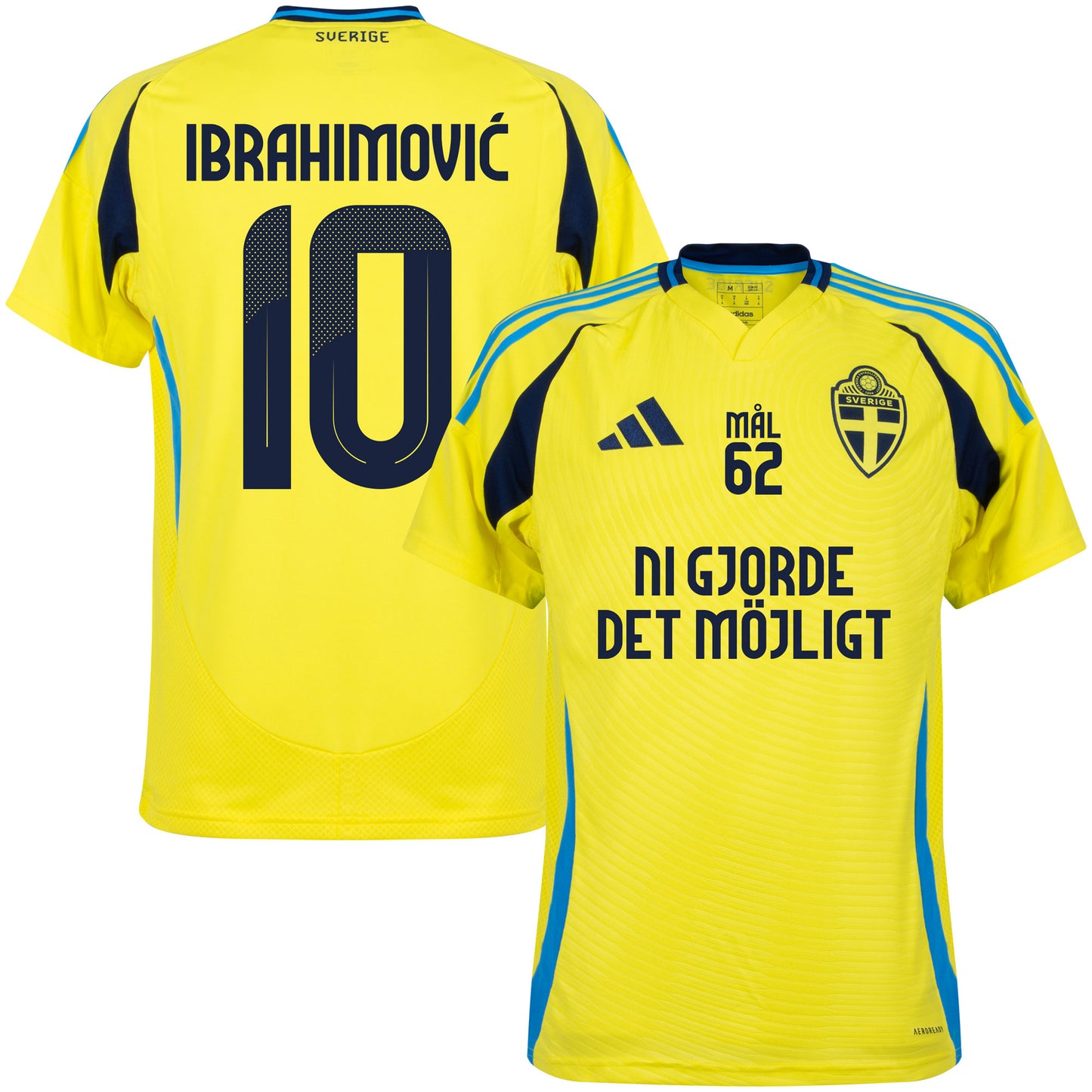 adidas Sweden Home Shirt incl. Ni Gjorde De Möjligt Ibrahimović 10 Special Printing 2024-25