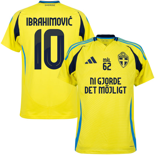 adidas Sweden Home Shirt incl. Ni Gjorde De Möjligt Ibrahimović 10 Special Printing 2024-25