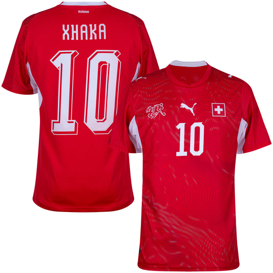 Puma Switzerland Home KIDS Xhaka 10 Shirt 2026-2027 (Fan Style Printing)