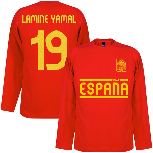 Spain 2024 Team Lamine Yamal 19 L/S T-shirt - Red