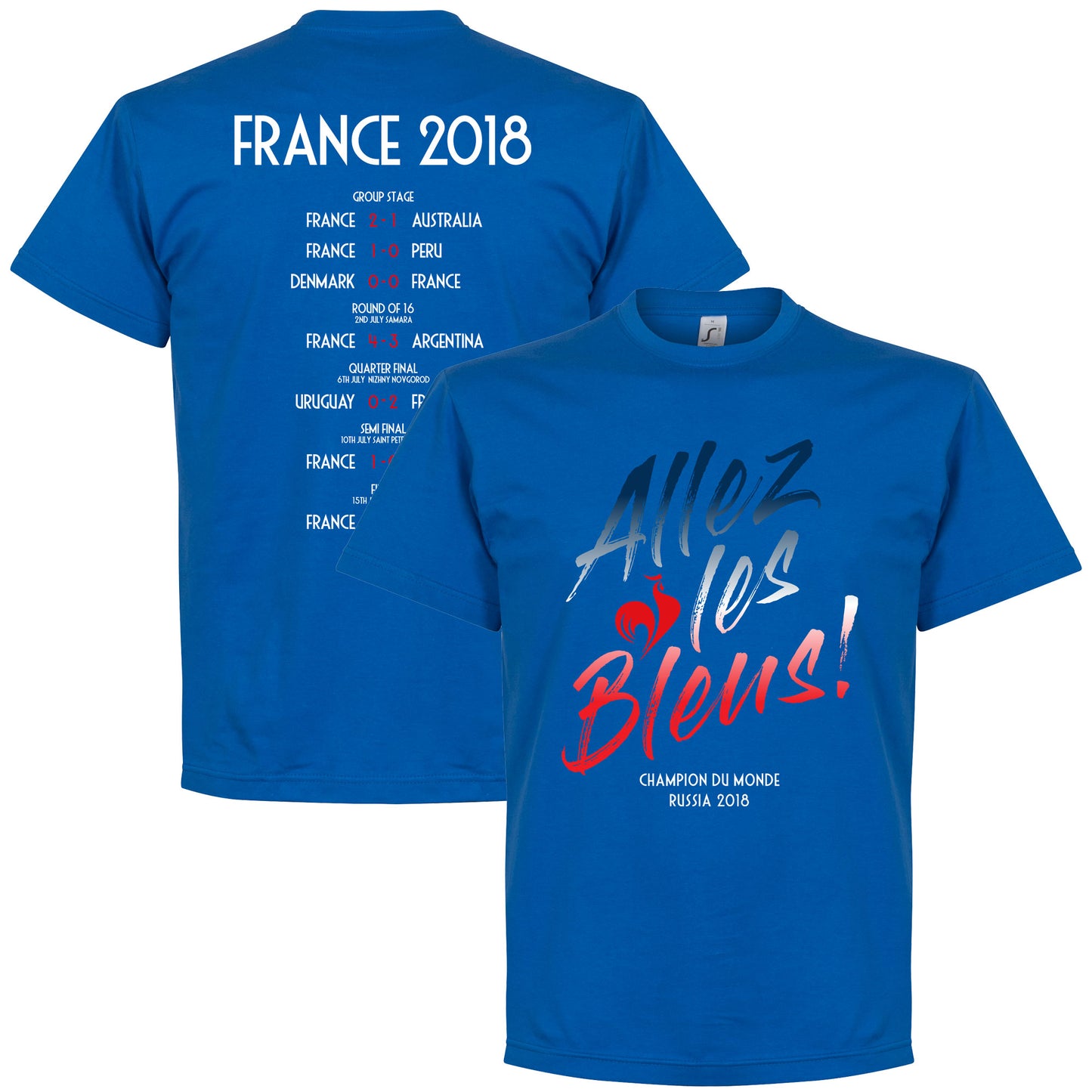France Allez les Bleus Russia 2018 Road to Victory T-shirt - Royal