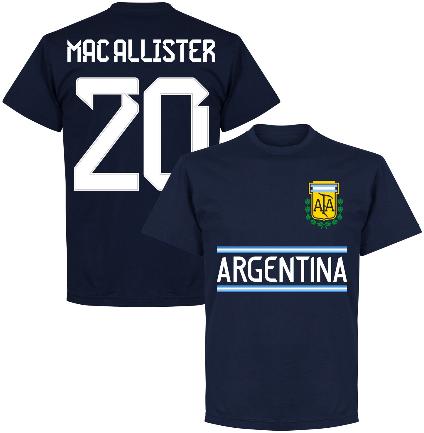 Argentina Mac Allister 20 Team T-shirt - Navy