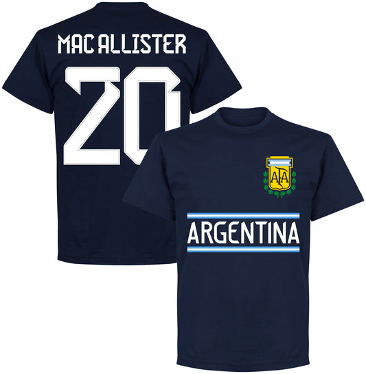 Argentina Mac Allister 20 Team T-shirt - Navy