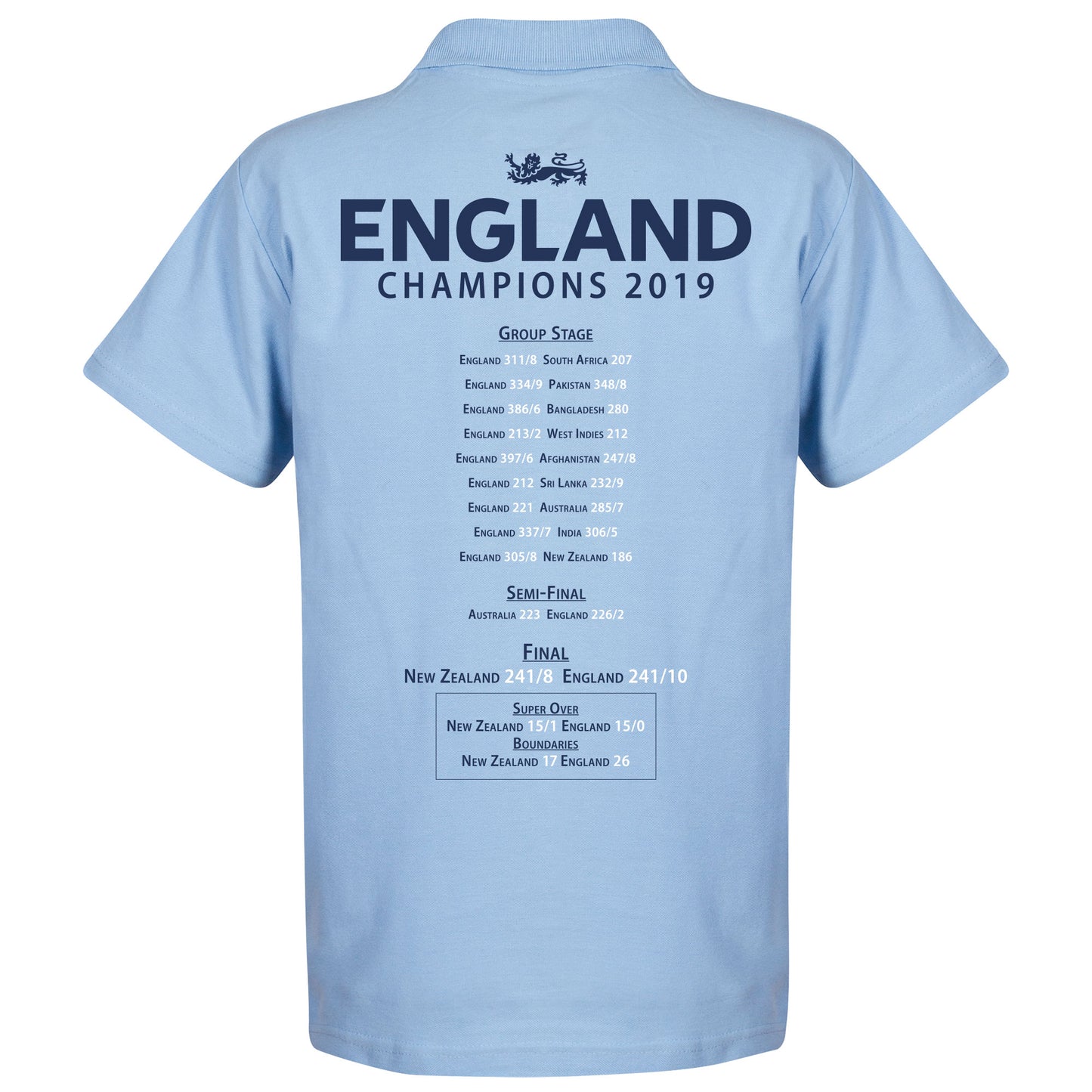 England Cricket World Cup Winners Road to Victory Polo Shirt - Sky