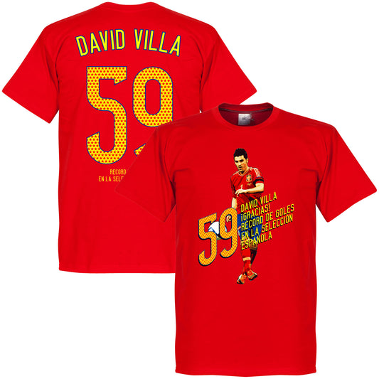 David Villa 59 Goals T-Shirt - Red