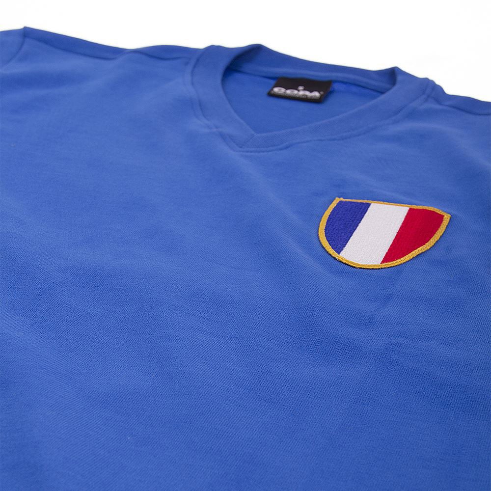 Copa France Olympics Platini 10 Retro Shirt 1968 (Retro Flock Printing)