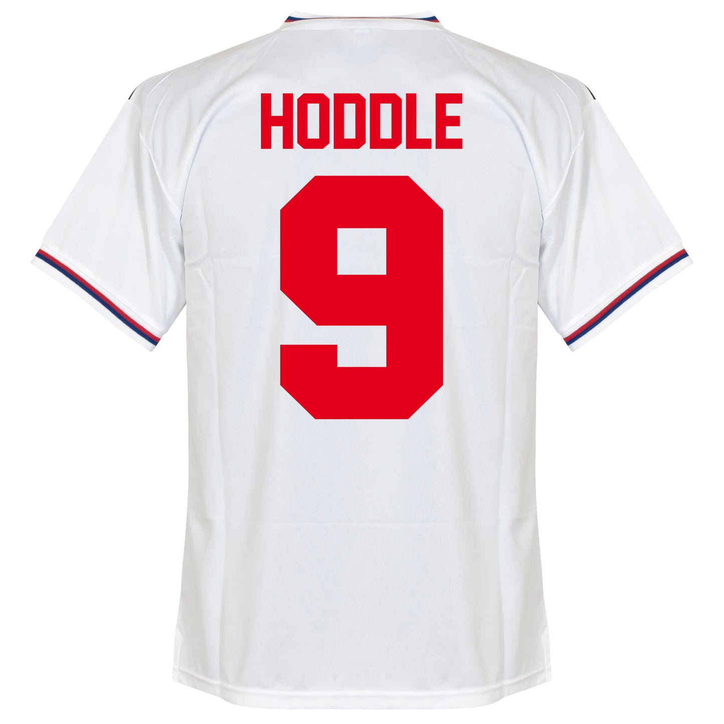 Score Draw England Home Hoddle 9 Retro Shirt World Cup 1982 (Retro Flock Printing)