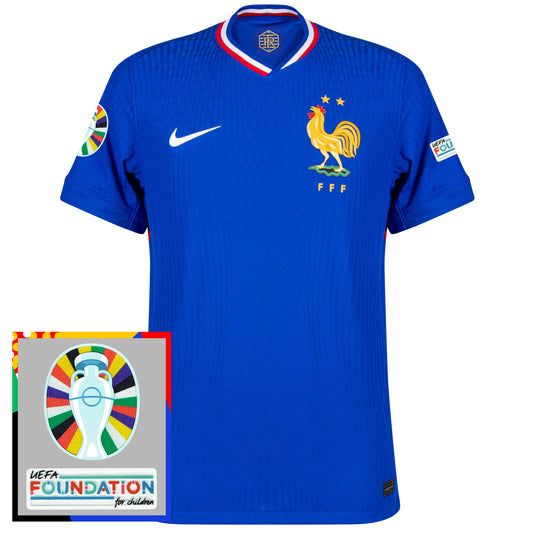 Nike France Dri-Fit ADV Match Home Shirt 2024-2025 incl. Euro 2024 & Foundation Tournament Patches