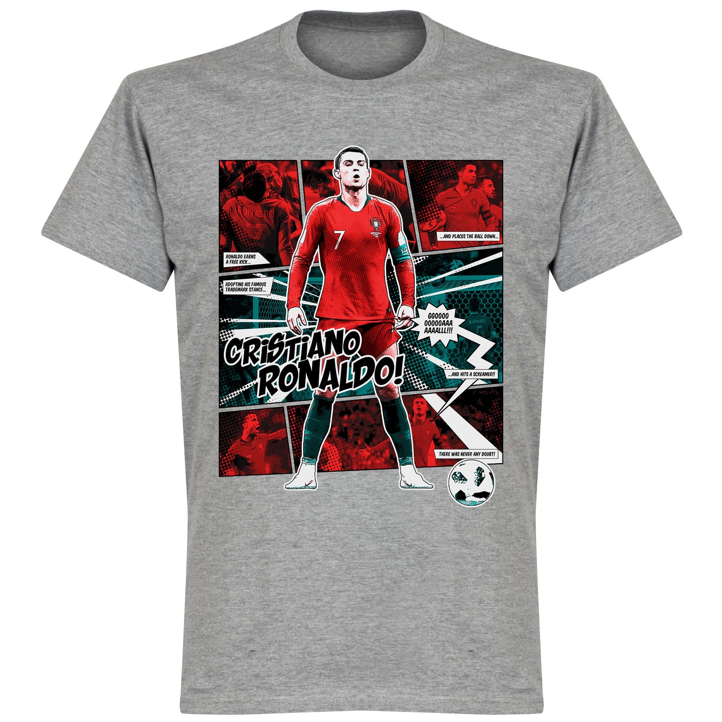 Ronaldo Comic T-Shirt - Grey