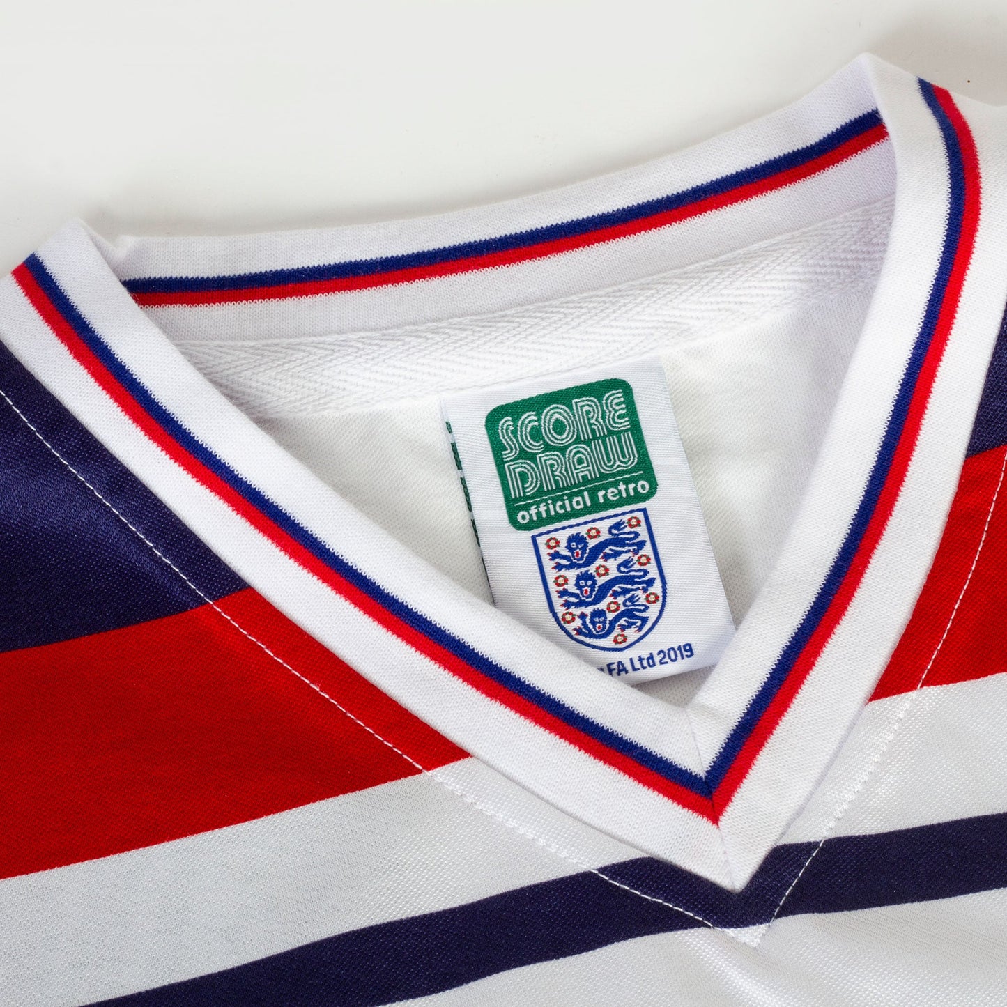 Score Draw England Home Keegan 7 Retro Shirt World Cup 1982 (Retro Flock Printing)