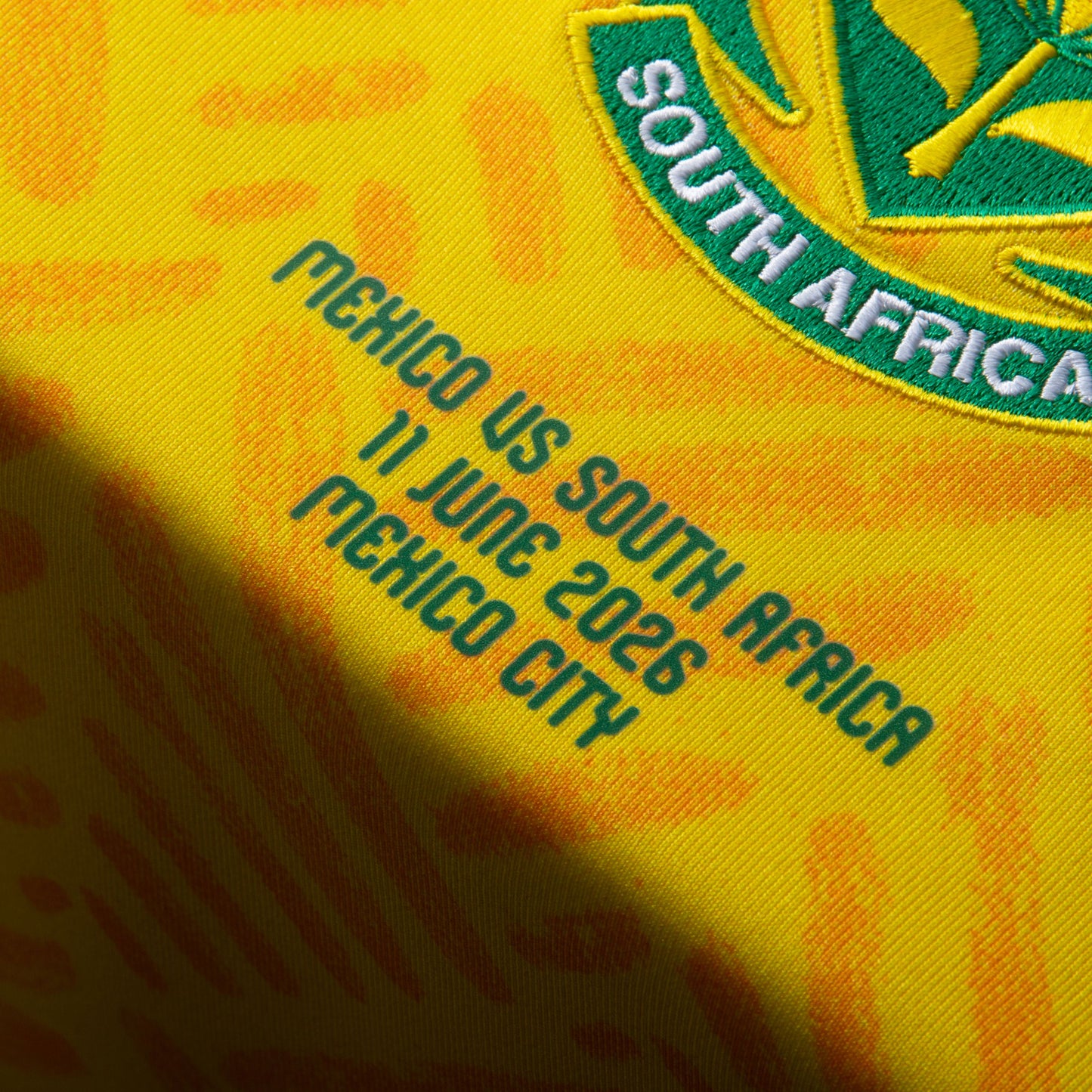 adidas South Africa Home Shirt incl. FIFA 2026 Sleeve Patch & Mexico vs South Africa Official World Cup Transfer