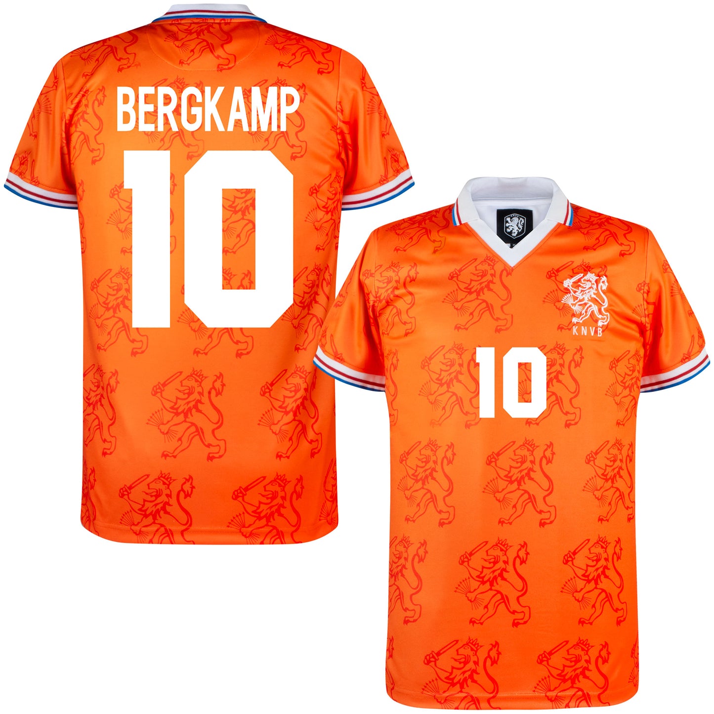 Copa Holland Home Bergkamp 10 Retro Shirt 1994 (Retro Flock Printing)