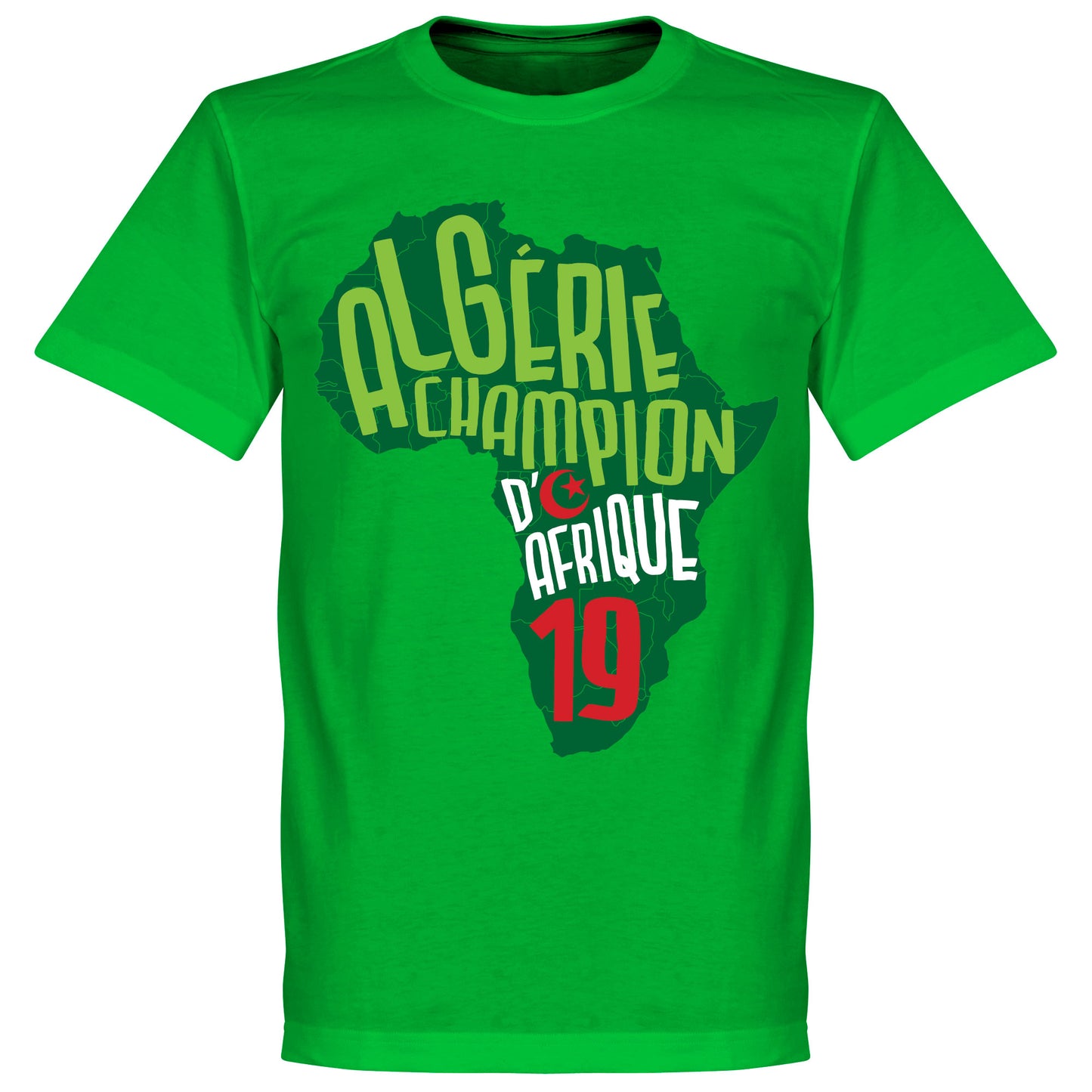 Algeria Champions of Africa Map T-Shirt - Green