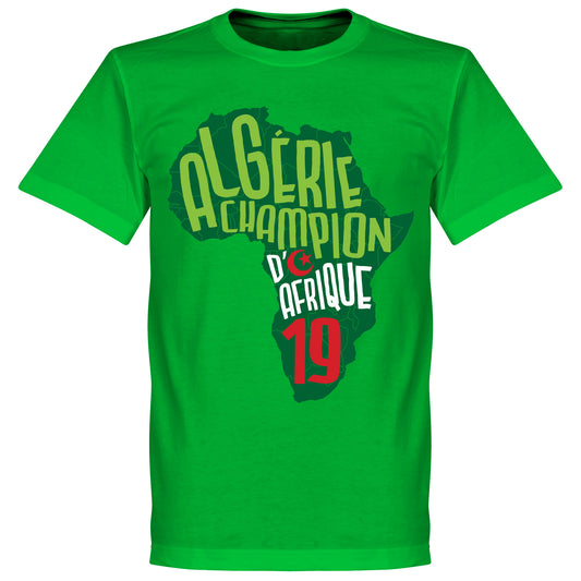 Algeria Champions of Africa Map T-Shirt - Green