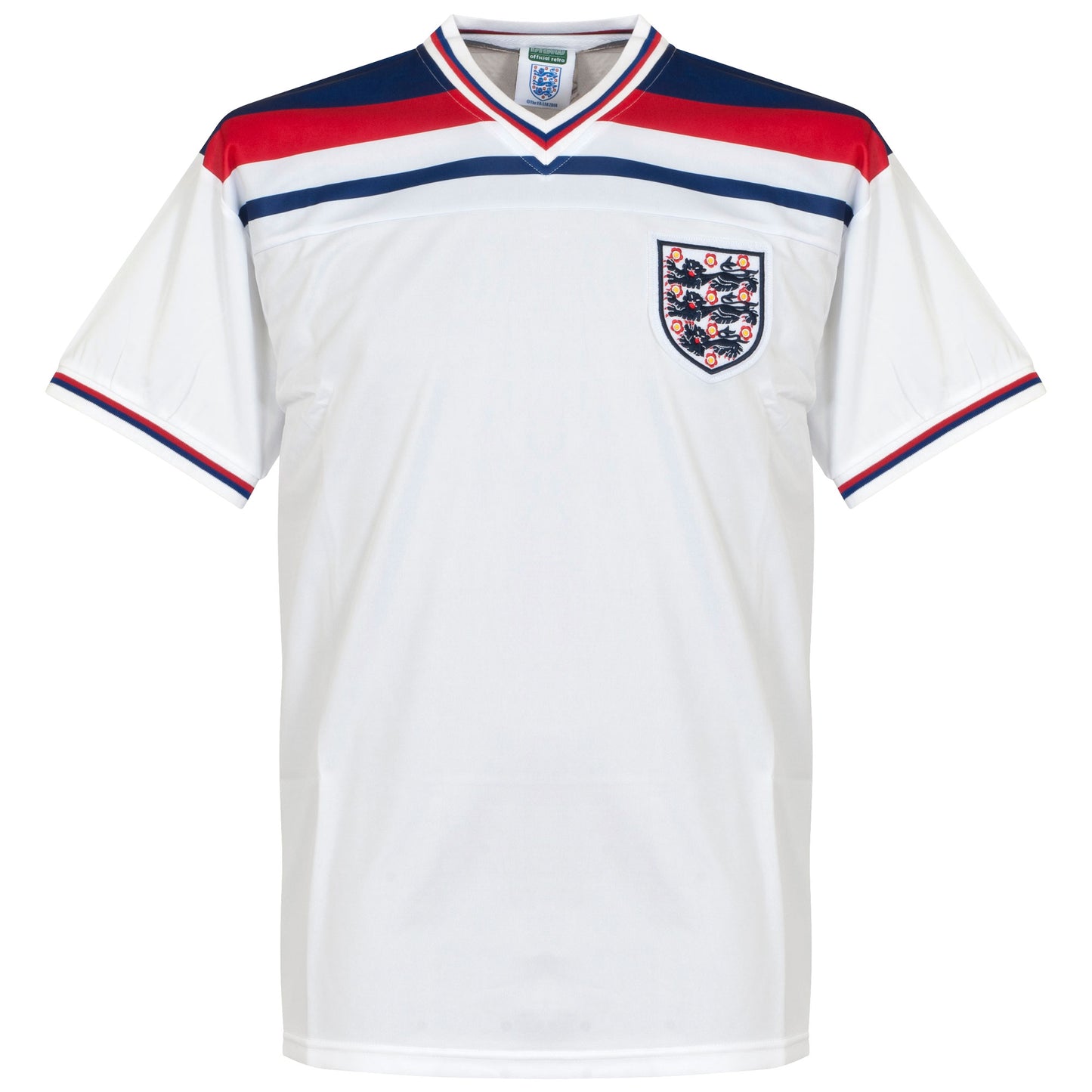 Score Draw England Home No.3 Retro Shirt World Cup 1982 (Retro Flock Printing)