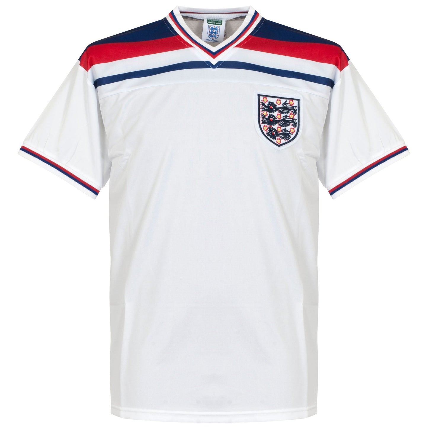 Score Draw England Home No.7 Retro Shirt World Cup 1982 (Retro Flock Printing)