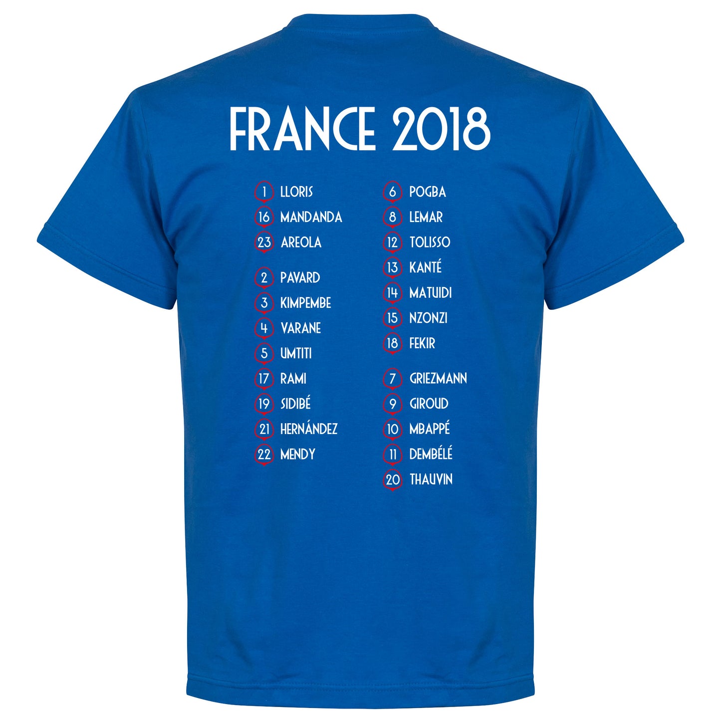 France Allez les Bleus Russia 2018 Squad Kids T-Shirt - Royal