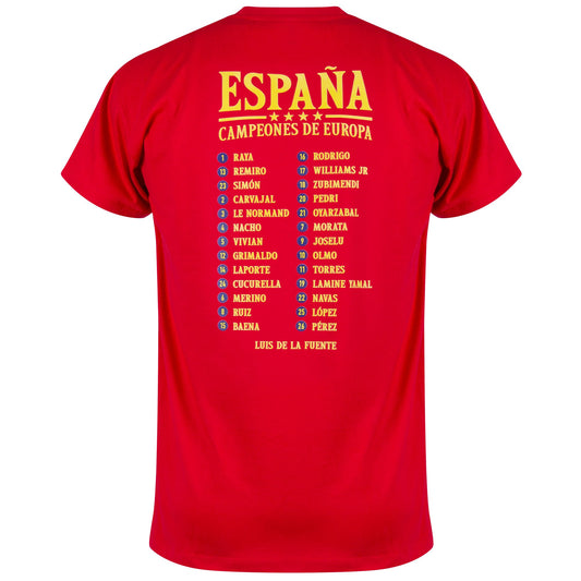 Spain Campeones de Europa 2024 Squad T-shirt - Red