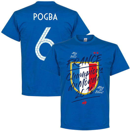 France Champion du Monde Pogba 6 T-Shirt - Royal