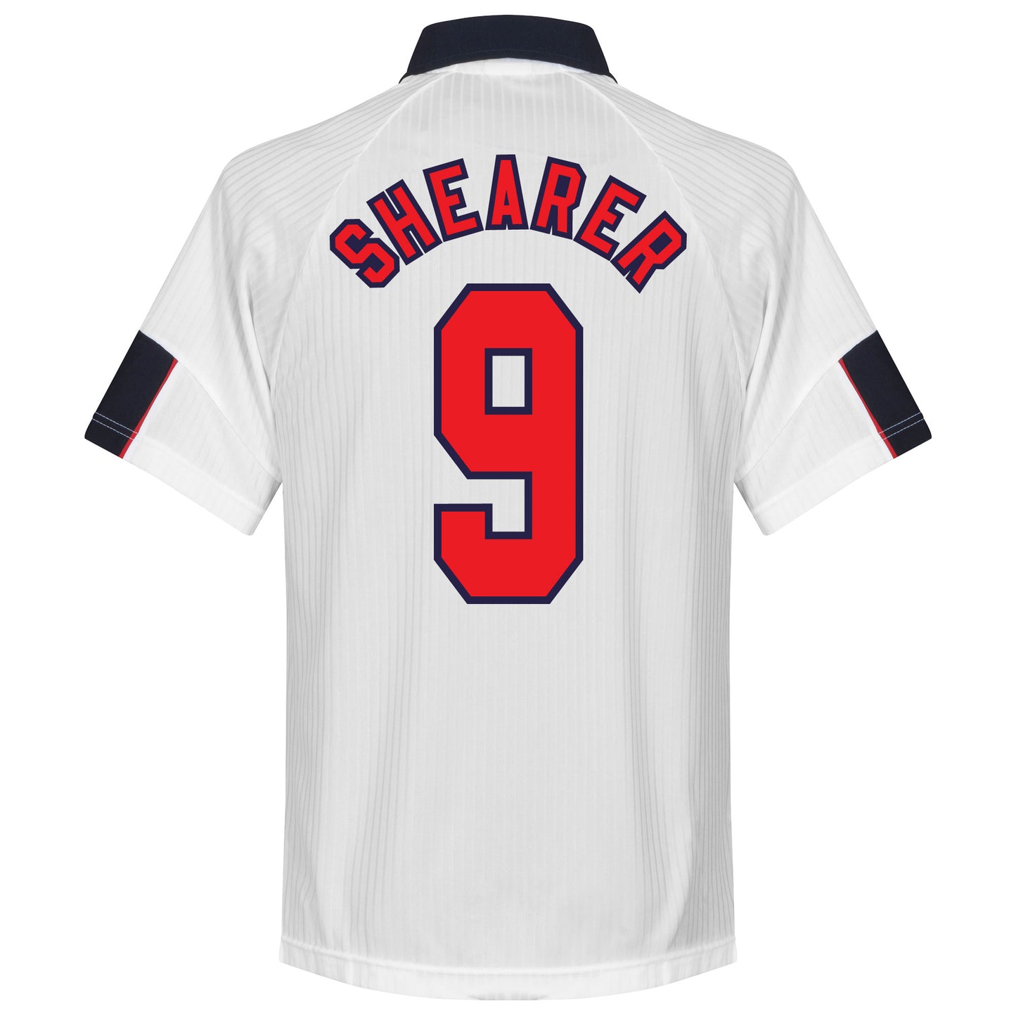 Score Draw England Home Shearer 9 Retro Shirt World Cup Finals 1998 (Retro Flex Printing)