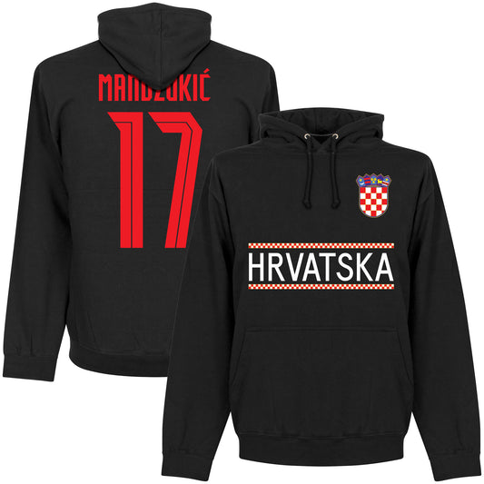 Croatia Mandzukic 17 Team KIDS Hoodie - Black