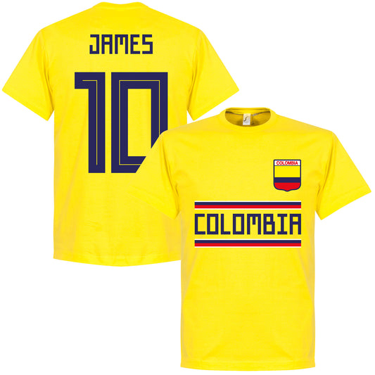 Colombia James 10 Team T-Shirt - Yellow