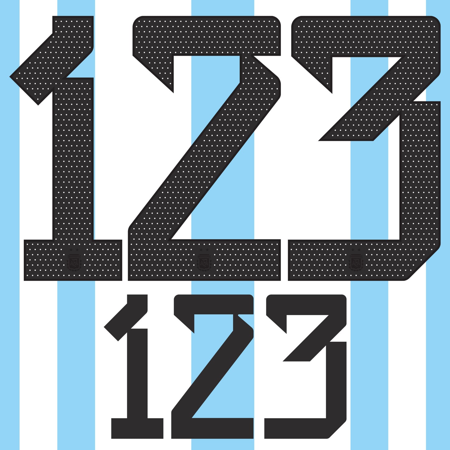 22-23 Argentina Home 2 Star Adult Player Number Sets (254mm / 104mm)