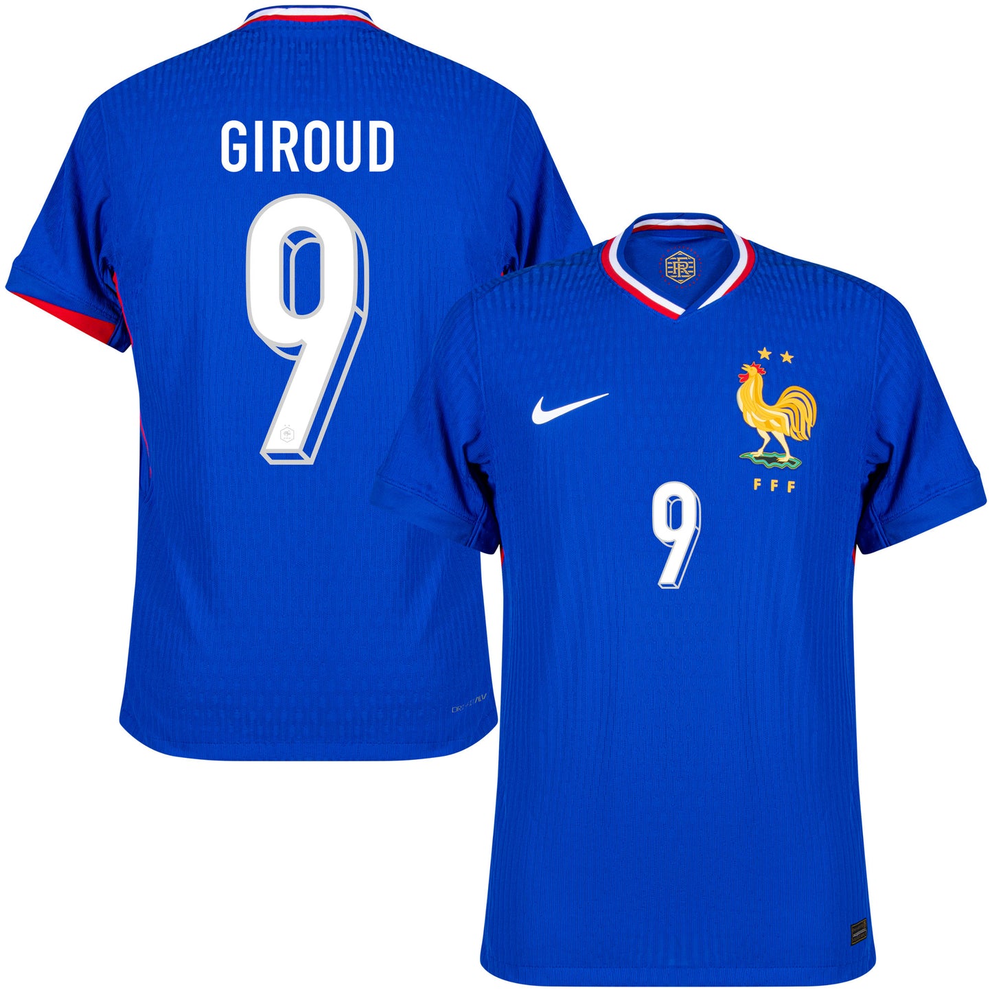 Nike France Home Dri-Fit ADV Match Giroud 9 Shirt 2024-2025 (Official Printing)