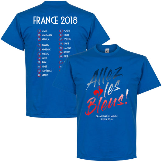France Allez les Bleus Russia 2018 Squad Kids T-Shirt - Royal