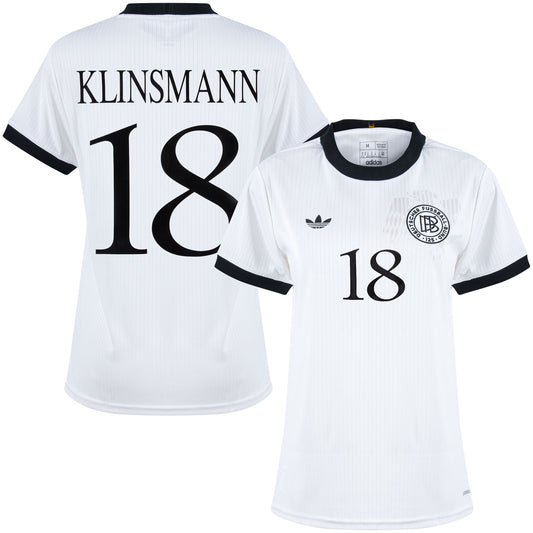 adidas Germany 125th Anniversary Women's Klinsmann 18 Shirt (1996 Legend Flock Printing) - Size Women's M