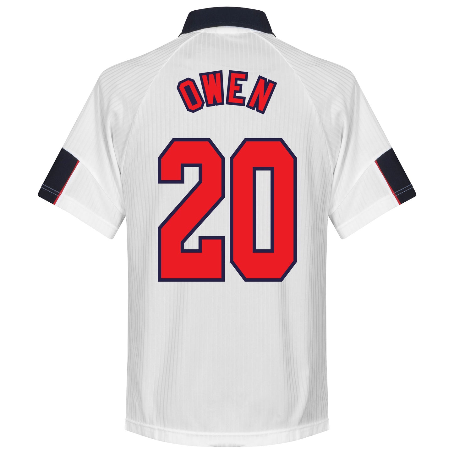 Score Draw England Home Owen 20 Retro Shirt World Cup Finals 1998 (Retro Flex Printing)