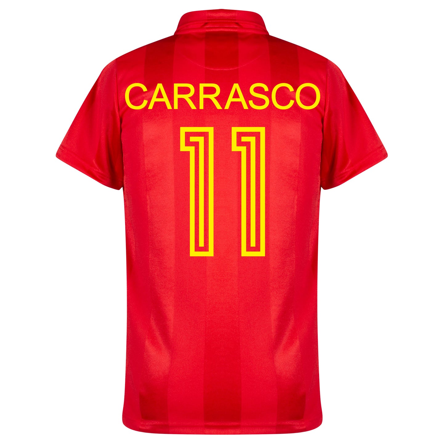 Copa Spain Home Carrasco 11 Retro Shirt Euro 1984 (Retro Flock Printing)