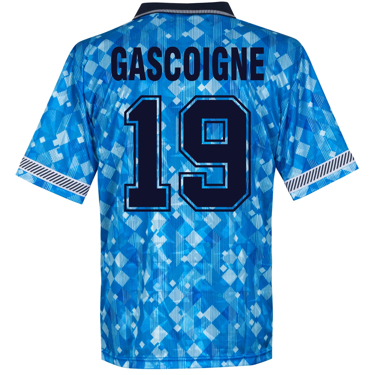 Score Draw England 3rd Gascoigne 19 Retro Shirt World Cup 1990 (Retro Flock Printing)