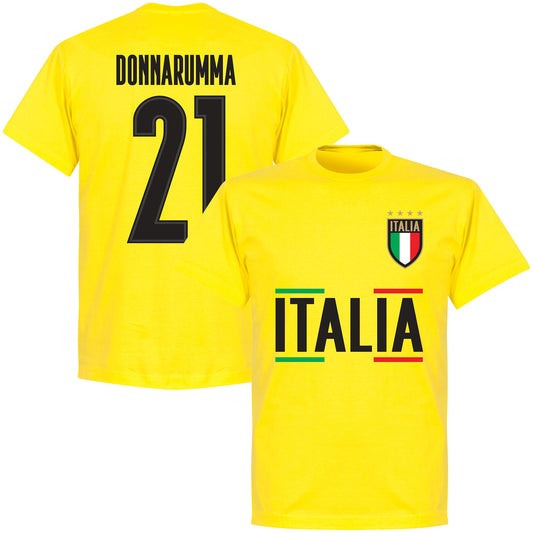 Italy Donnarumma 21 Team T-shirt - Lemon Yellow