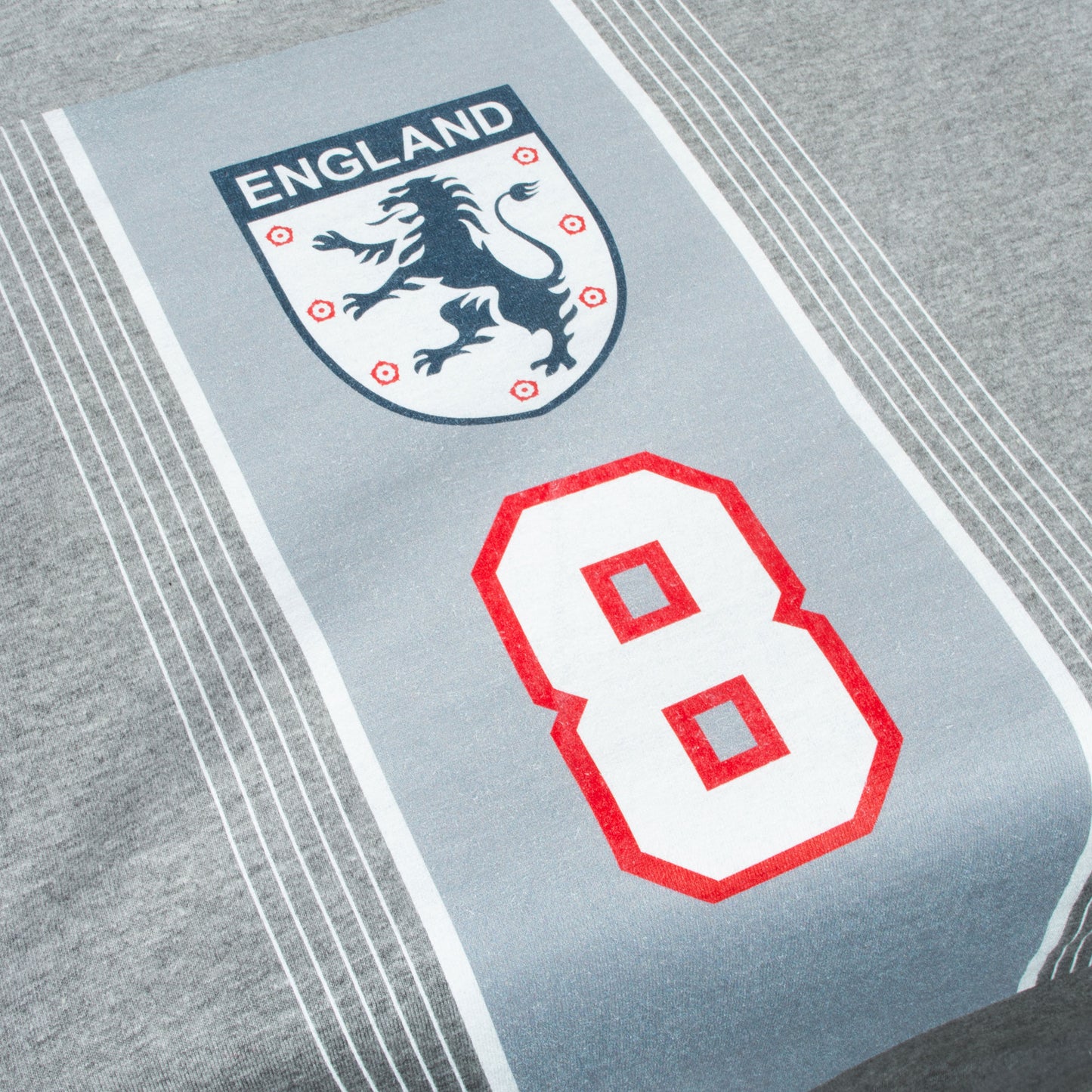 England Euro 96 Away Gascoigne 8 T-shirt - Grey