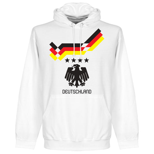1990 Germany 4 Star Retro Hoodie - White