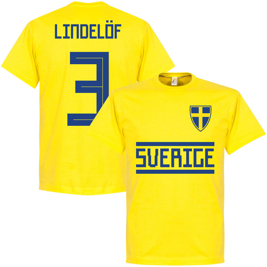 Sweden Lindelof 3 Team T-Shirt - Yellow