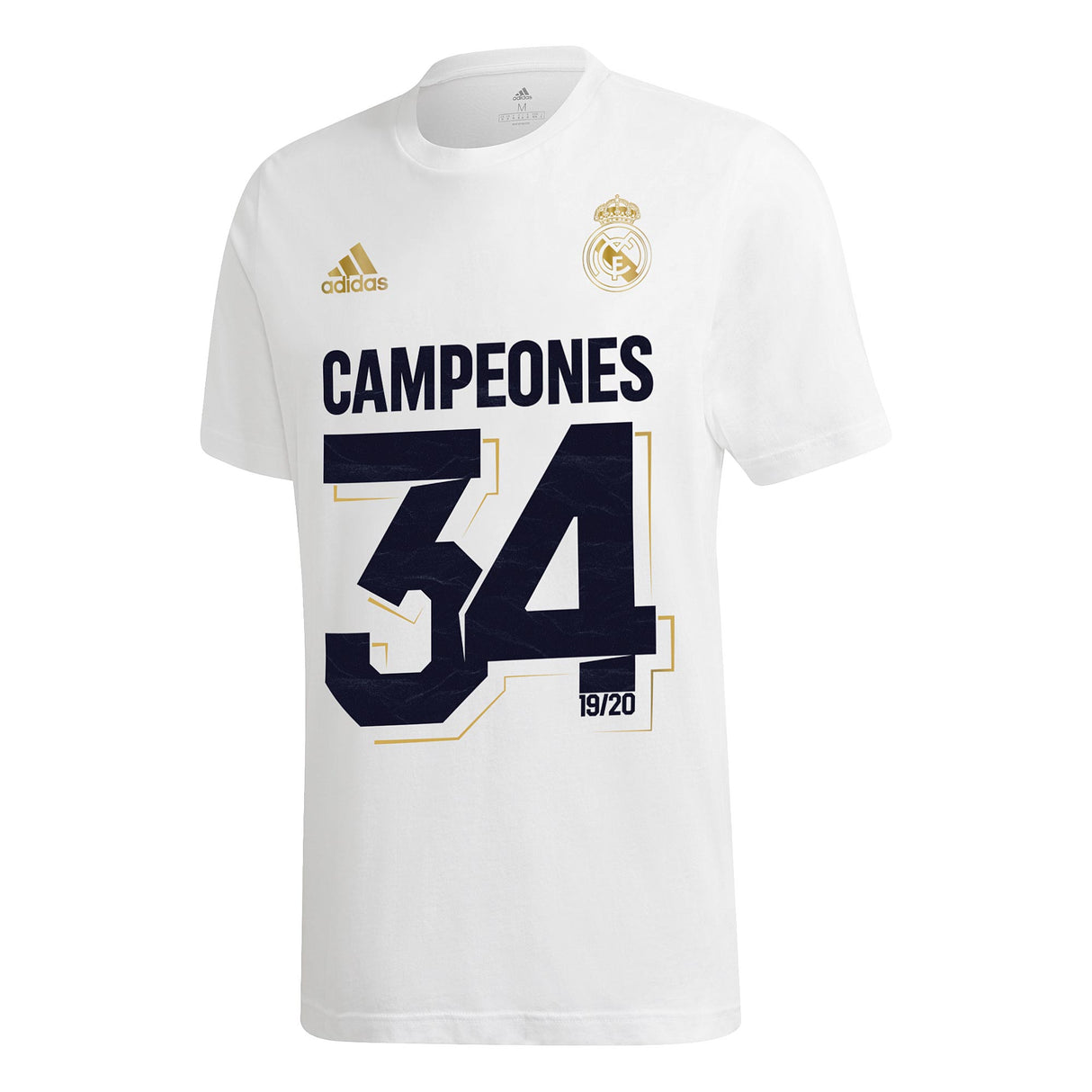 Real Madrid La Liga 2019-20 Champions T-Shirt - White - Mens - Kit Captain