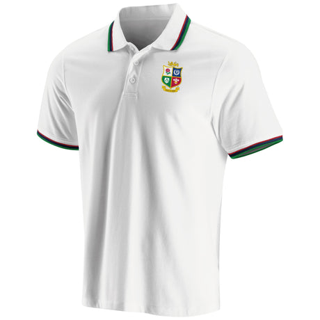 British & Irish Lions Essentials Short Sleeve Tipped Polo - White - Kit Captain