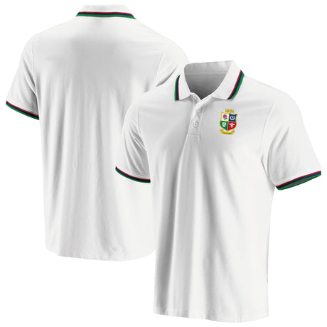 British & Irish Lions Essentials Short Sleeve Tipped Polo - White - Kit Captain