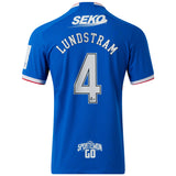 Glasgow Rangers Home Pro Shirt 2022-23 with Lundstram 4 printing - Kit Captain
