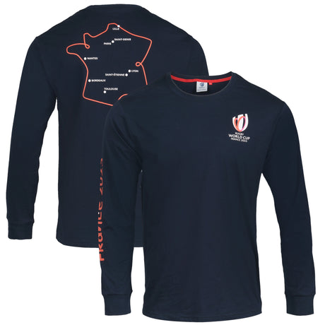 Rugby World Cup 2023 Map Long Sleeve Top - Navy - Kit Captain