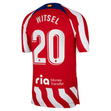 Atlético de Madrid Home Vapor Match Shirt 2022-23 with Witsel 20 printing - Kit Captain